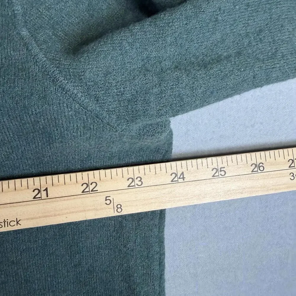 Vintage North Face 1/4 Sweater Mens L-XL Boxy Green Wool Blend Zip Pullover 90s